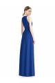 Argent Trapèze Licou Mousseline Longue Robes demoiselle d'honneur Pas Cher