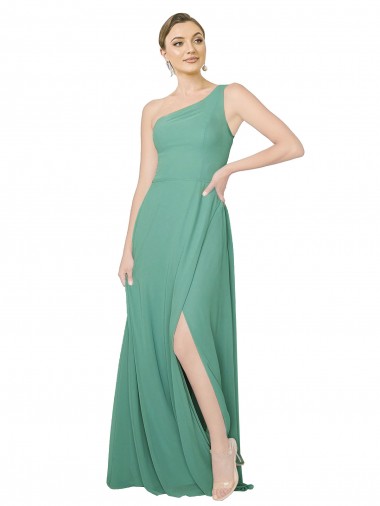 Argent islandais Trapèze Sans bretelle Mousseline Longue Robes demoiselle d'honneur Pas Cher
