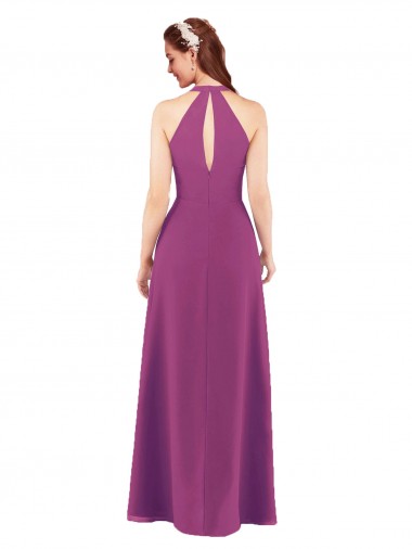 Baie sauvage Fourreau Col V Mousseline Longue Robes demoiselle d'honneur