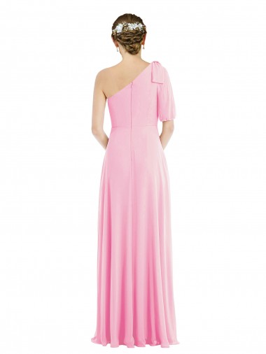 Barely Rose Trompette Mousseline Longue Robes demoiselle d'honneur