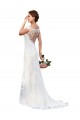 Blanc Fourreau Bateau Illusion Dentelle Robes de mariée Pas Cher