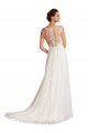 Blanc Fourreau Col V Mousseline Dentelle Robes de mariée Pas Cher