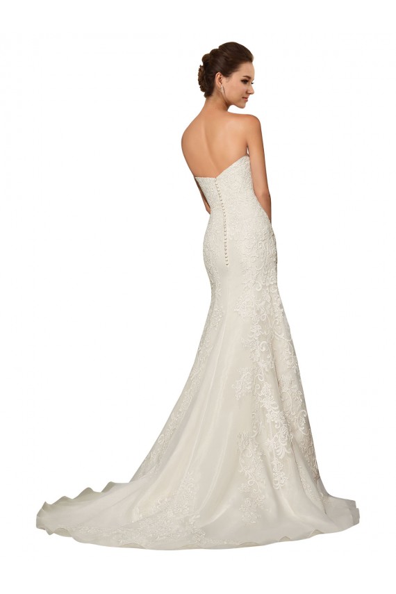 Blanc Fourreau Tulle Dentelle Robes de mariée Pas Cher