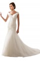 Blanc Fourreau Épaule Dénudée Tulle Robes de mariée Pas Cher
