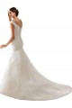 Blanc Fourreau Épaule Dénudée Tulle Robes de mariée Pas Cher