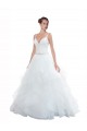 Blanc Princesse Bretelles spaghetti Tulle Plage Robes de mariée Pas Cher