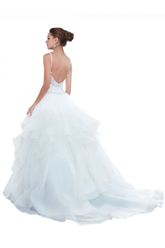 Blanc Princesse Bretelles spaghetti Tulle Plage Robes de mariée Pas Cher