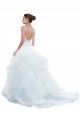 Blanc Princesse Bretelles spaghetti Tulle Plage Robes de mariée Pas Cher