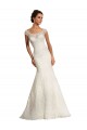 Blanc Sirène Bateau Dentelle Robes de mariée Pas Cher