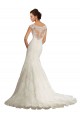 Blanc Sirène Bateau Dentelle Robes de mariée Pas Cher
