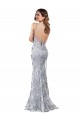 Argent Sirène Col V Crêpe Stretch Paillette Tulle Longue Formelles Robes demoiselle d'honneur / Robes de soirée / Robes de bal Pas Cher