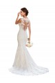 Blanc Sirène Col V Dentelle Robes de mariée Pas Cher
