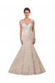 Blanc Sirène Illusion Dentelle Robes de mariée Pas Cher