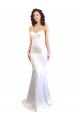 Blanc Sirène Sans bretelle Col Haut Crêpe Stretch Longue Formelles Robes demoiselle d'honneur / Robes de soirée / Robes de bal Pas Cher