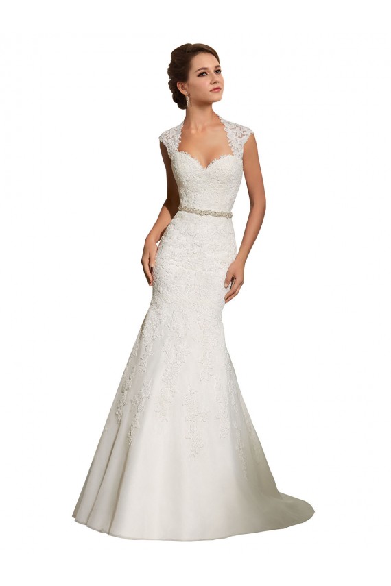Blanc Sirène Tulle Dentelle Robes de mariée Pas Cher
