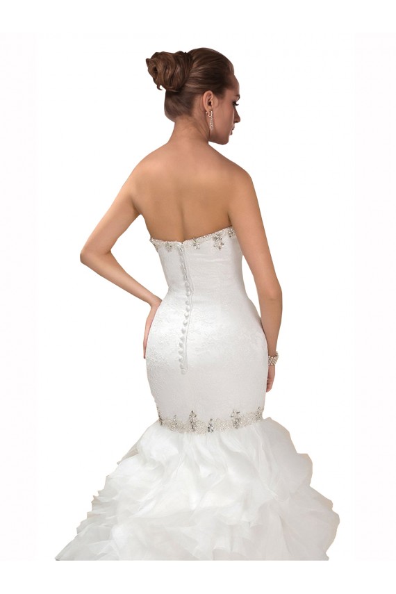 Blanc Sirène Tulle Robes de mariée Pas Cher