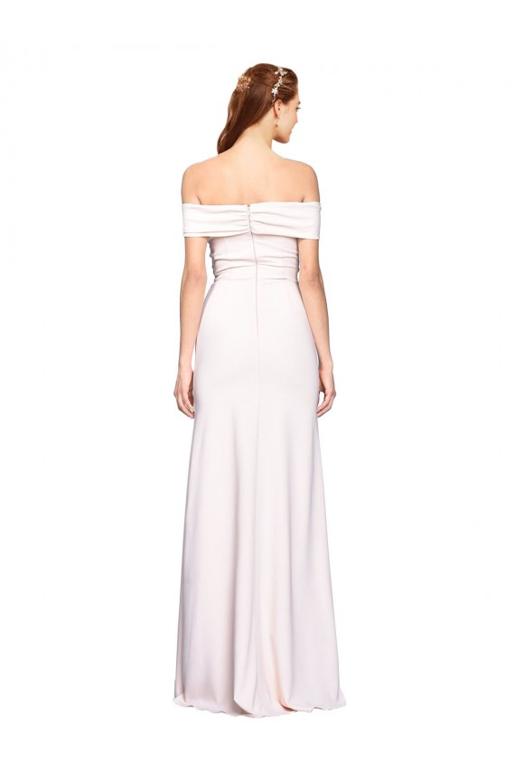 Blanc Sirène Épaule Dénudée Crêpe Stretch Longue Formelles Robes demoiselle d'honneur / Robes de soirée / Robes de bal Pas Cher