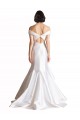 Blanc Sirène Épaule Dénudée Satiné Plage Robes de mariée