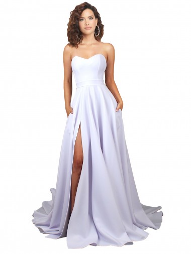 Blanc Trapèze Crêpe Stretch Simple Plage Robes de mariée Pas Cher