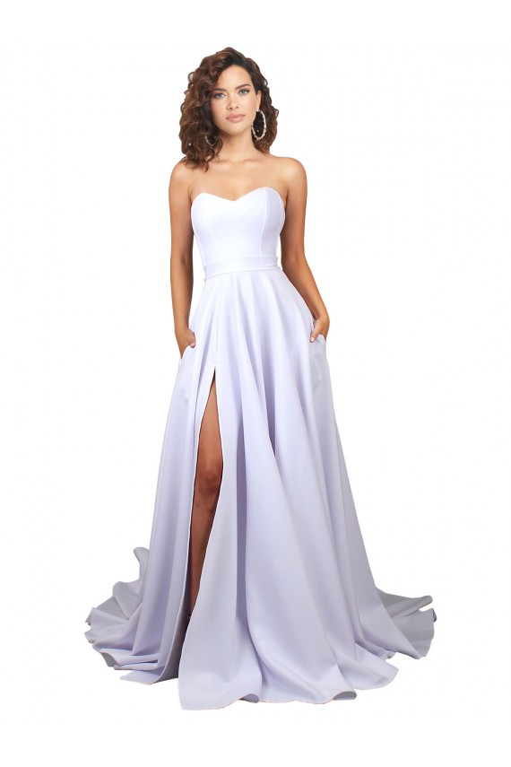 Blanc Trapèze Crêpe Stretch Simple Plage Robes de mariée Pas Cher