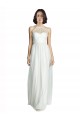 Blanc Trapèze Licou Col Haut Tulle Longue Robes demoiselle d'honneur Pas Cher