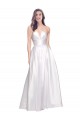 Blanc Trapèze Sans bretelle Satiné Stretch Longue Formelles Robes demoiselle d'honneur / Robes de soirée / Robes de bal Pas Cher