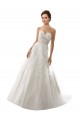 Blanc Trapèze Tulle Dentelle Robes de mariée Pas Cher