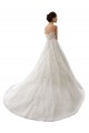 Blanc Trapèze Tulle Dentelle Robes de mariée Pas Cher