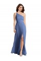 Bleu Windsor Trapèze Mousseline Longue Formelles Robes demoiselle d'honneur / Robes de soirée Pas Cher