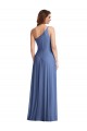 Bleu Windsor Trapèze Mousseline Longue Formelles Robes demoiselle d'honneur / Robes de soirée Pas Cher