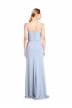 Bleu ciel clair Fourreau Col Haut Crêpe Stretch Longue Formelles Robes demoiselle d'honneur / Robes de soirée / Robes de bal Pas Cher