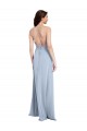 Bleu ciel clair Fourreau Licou Col Haut Crêpe Stretch Longue Formelles Robes demoiselle d'honneur / Robes de soirée / Robes de bal Pas Cher