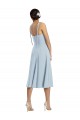 Bleu ciel clair Trapèze midi Crêpe Stretch Courte Robes demoiselle d'honneur / Robes de bal / Robes de cocktail Pas Cher