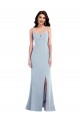 Bleu ciel clair Trompette Bretelles spaghetti Crêpe Stretch Longue Formelles Robes demoiselle d'honneur / Robes de soirée / Robes de bal Pas Cher