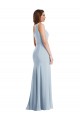 Bleu ciel clair Trompette Crêpe Stretch Longue Formelles Robes demoiselle d'honneur / Robes de soirée / Robes de bal Pas Cher