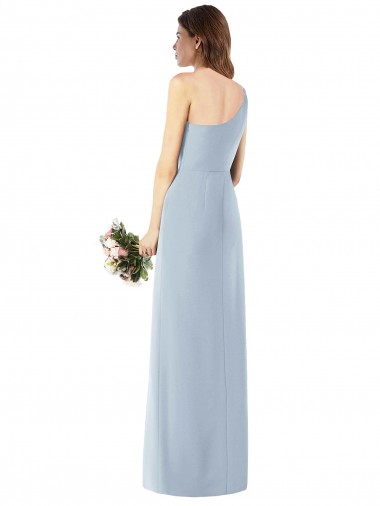 Bleu ciel clair Trompette Crêpe Stretch Longue Robes demoiselle d'honneur / Robes de bal