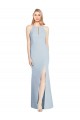 Bleu ciel clair Trompette Licou Crêpe Stretch Longue Robes demoiselle d'honneur / Robes de bal Pas Cher