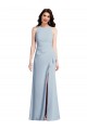 Bleu ciel clair Trompette Licou Crêpe Stretch Longue Robes demoiselle d'honneur / Robes de bal Pas Cher