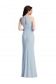 Bleu ciel clair Trompette Licou Crêpe Stretch Longue Robes demoiselle d'honneur / Robes de bal Pas Cher