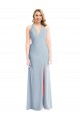 Bleu ciel clair Trompette Licou Crêpe Stretch Longue Robes demoiselle d'honneur / Robes de bal Pas Cher