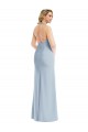 Bleu ciel clair Trompette Licou Crêpe Stretch Longue Robes demoiselle d'honneur / Robes de bal Pas Cher