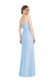 Bleu ciel clair Trompette Sans bretelle Mousseline Longue Formelles Robes demoiselle d'honneur / Robes de soirée Pas Cher