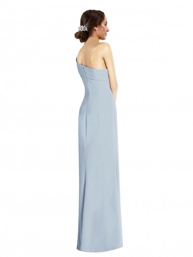 Bleu ciel clair Trompette Épaule Dénudée Crêpe Stretch Longue Formelles Robes demoiselle d'honneur / Robes de soirée / Robes de bal