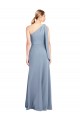 Bleu fumée Fourreau Crêpe Stretch Longue Formelles Robes demoiselle d'honneur / Robes de soirée / Robes de bal Pas Cher