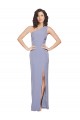 Bleu fumée Fourreau Crêpe Stretch Longue Formelles Robes demoiselle d'honneur / Robes de soirée / Robes de bal Pas Cher
