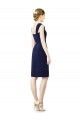 Bleu marine foncé Fourreau Mousseline Courte Robes demoiselle d'honneur Pas Cher