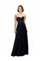 Bleu marine foncé Fourreau Mousseline Longue Robes demoiselle d'honneur Pas Cher