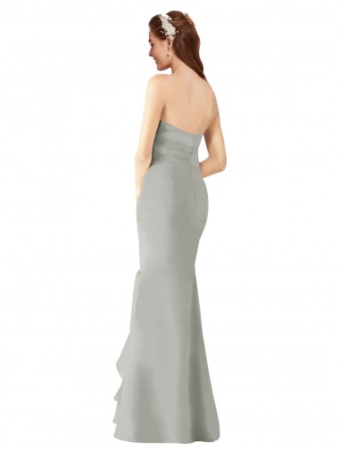 Bleu marine foncé Fourreau Mousseline Longue Robes demoiselle d'honneur