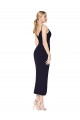 Bleu marine foncé Sirène Bretelles spaghetti Crêpe Stretch Courte Asymétrique Robes demoiselle d'honneur / Robes de soirée / Robes de cocktail Pas Cher