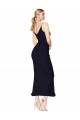 Bleu marine foncé Sirène Col V Mousseline Courte Robes demoiselle d'honneur / Robes de soirée / Robes de cocktail Pas Cher